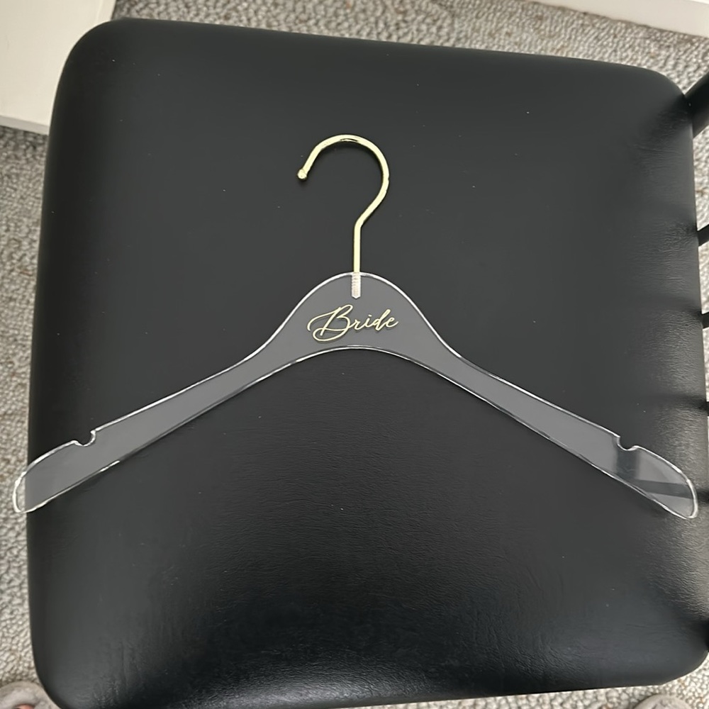 Wedding dress hanger gold acrylic